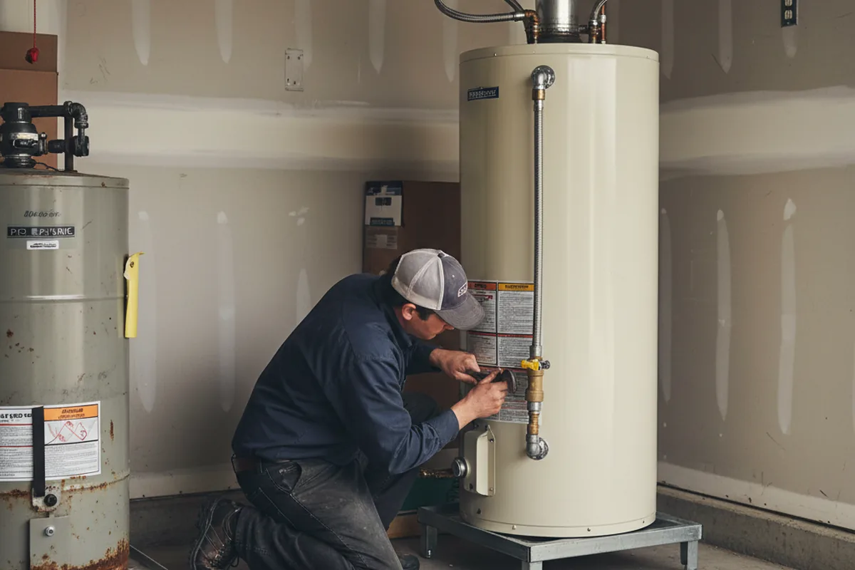 Water heater and shutoff valve replacement in Seven Springs